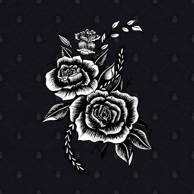 Black and white roses by evelynggart